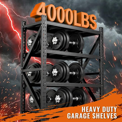 4000LBS 4 Tier Garage Storage Shelves, Heavy Duty Adjustable Storage Rack - Image 3