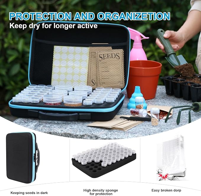 48 Slots Seed Storage Organizer Box, Garden Vegetable Plant Flower Seeds Saving - Image 4