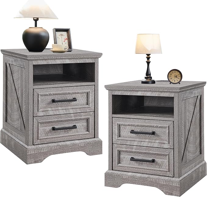 ACCOHOHO 18" Farmhouse Nightstand Set of 2 by ACCOHOHO