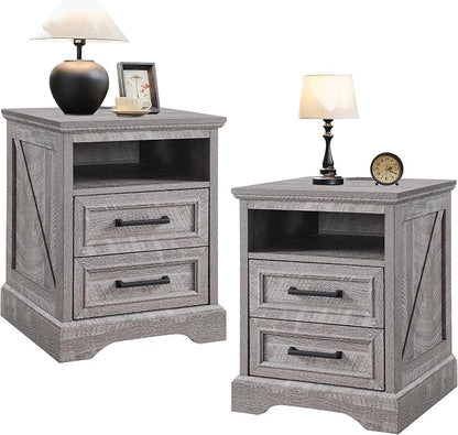 ACCOHOHO 18" Farmhouse Nightstand Set of 2 by ACCOHOHO
