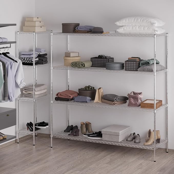 24" Deep x 72" Wide x 74" Height Wire Shelving Kit | 4-Tier | NSF Commercial - Image 6
