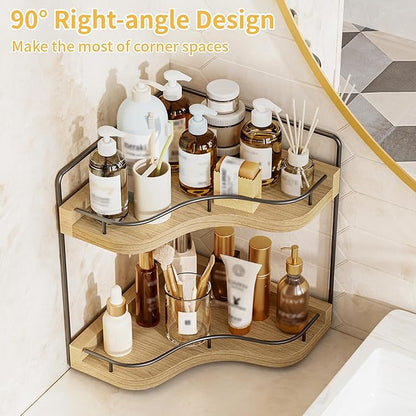 2-Tier Corner Bathroom Counter Organizer - Image 5