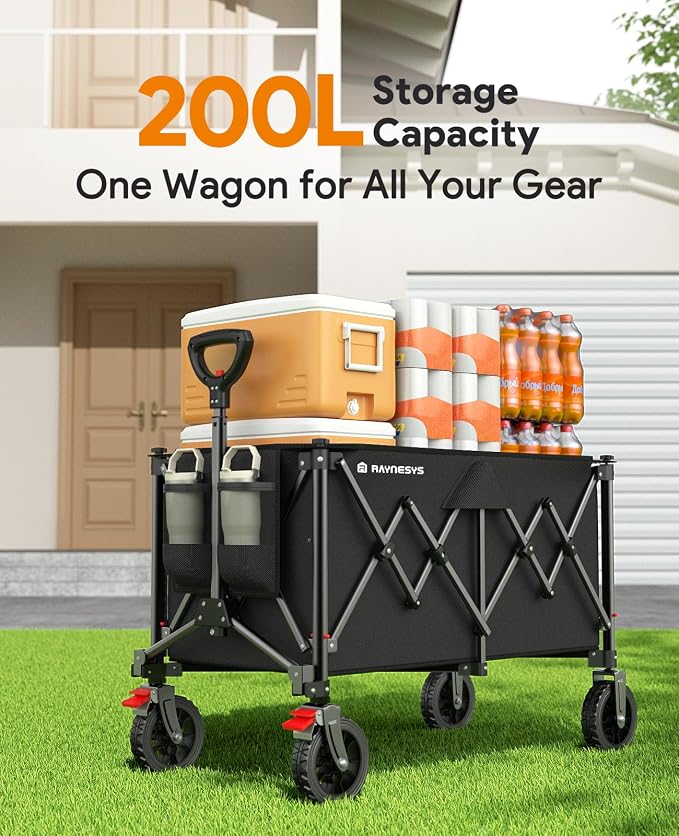 Collapsible Foldable Wagons, 440lbs Capacity Wagons Carts Foldable - Image 3