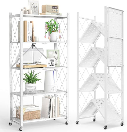 Fenbeli Foldable Shelves with Wheels by Fenbeli