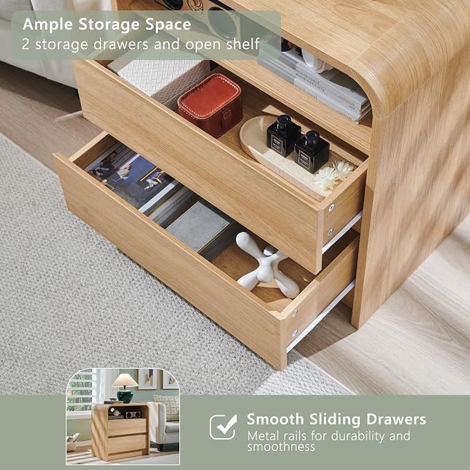 25" Tall Modern Nightstand - Image 4