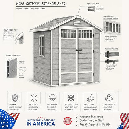 DWVO 6x4.4 FT Outdoor Storage Shed - Image 4