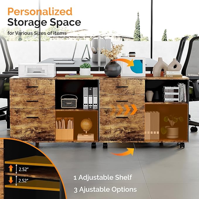 VINGLI 3 Drawer Wood Lateral File Cabinet - Image 5