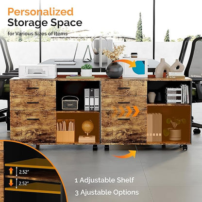 VINGLI 3 Drawer Wood Lateral File Cabinet - Image 5