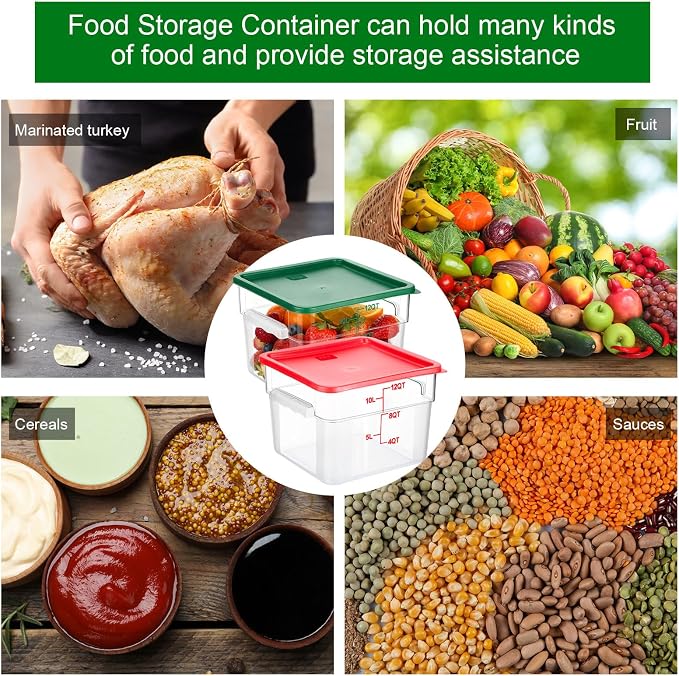 FoldTier 2 Pieces Square Food Storage Containers Polycarbonate Clear food - Image 7