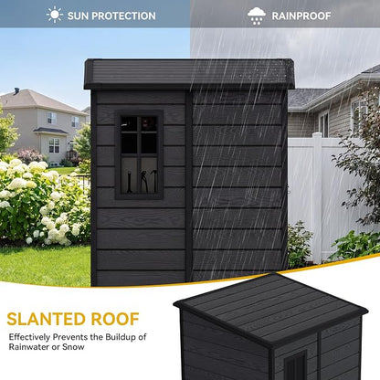 DWVO 5x4 FT Resin Outdoor Storage Shed - Image 7