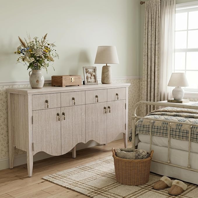 FUSUNBAO 57" Fluted Sideboard Buffet - Image 5