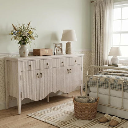 FUSUNBAO 57" Fluted Sideboard Buffet - Image 5