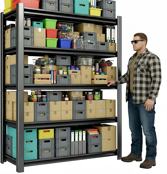 2750 LBS Heavy Duty Garage Shelving, Adjustable Boltless Steel Storage Rack by WOZBUD