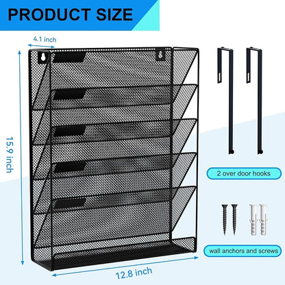 6-Tier Hanging File Organizer Office Cubicle Accessories - Image 3