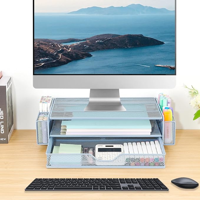 AUPSEN Computer Monitor Stands Riser，2-Tier Desk Organizers and Accessories - Image 5