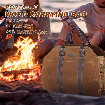 INNO STAGE Canvas Log Carrier Bag, Durable Wood Tote, Fireplace Stove - Image 7