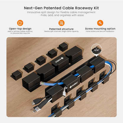 EUREKA ERGONOMIC Cable Management Organizer Kit Cable Raceways 316 PCS - Image 3