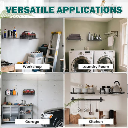 EVERHANGER Garage Wall Shelves 12x18 Inch, Wall Mounted Storage Shelf, Metal - Image 7