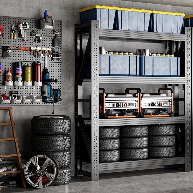 32" W Garage Shelving, 4-Tier Heavy Duty Storage Shelves Unit by Unknown