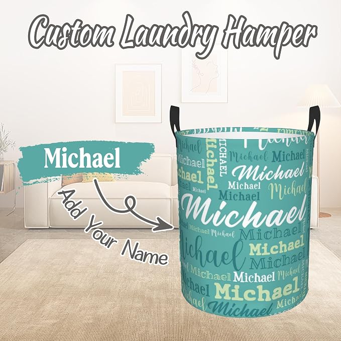 Custom Name Laundry Hamper, Personalized Laundry Baskets - Image 2