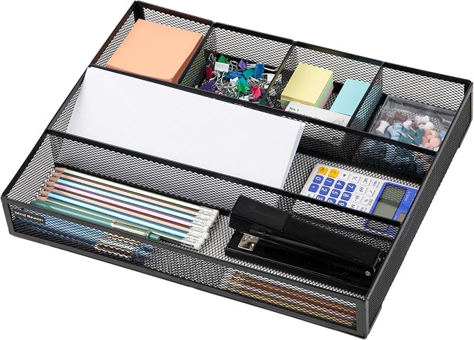 Mind Reader Drawer Organizer, Desk Org, Utensil Organizer, Metal Mesh - Image 5