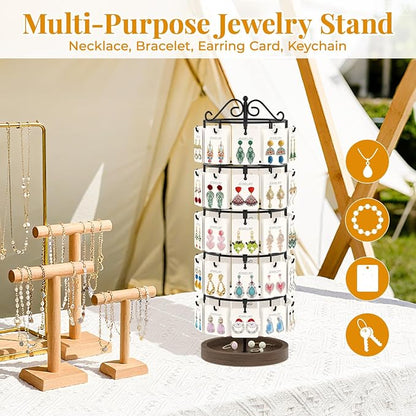 EsLuker.ly Earring Holder Organizer Rotating Display Tree Stand, Adjustable - Image 7