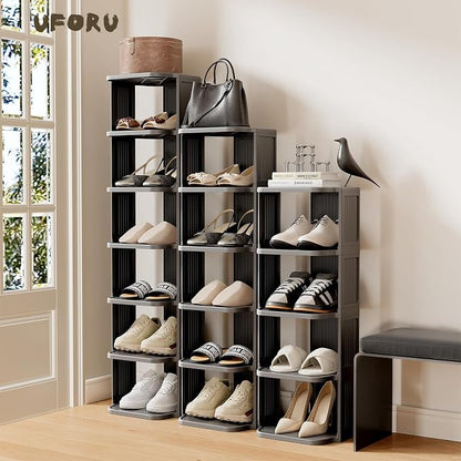 UFORU Small Shoe Rack, 5 Tier Plastic Vertical Shoe Rack - Image 8
