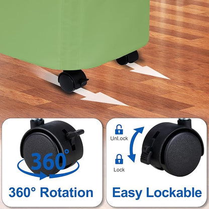 Slim Laundry Hamper with Wheels, 15 Gal Rolling Laundry Basket with lid and - Image 4
