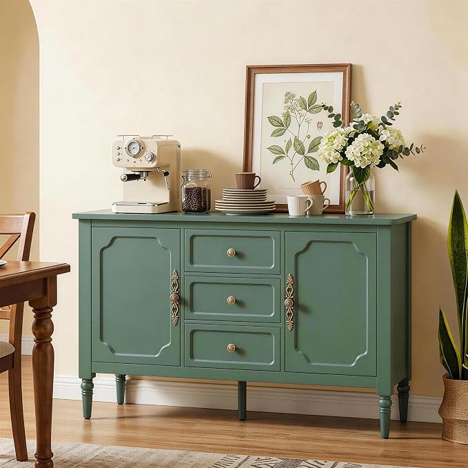RoyalCraft Buffet Cabinet with Storage, Vintage Sideboard with 2 Doors & 3 - Image 7