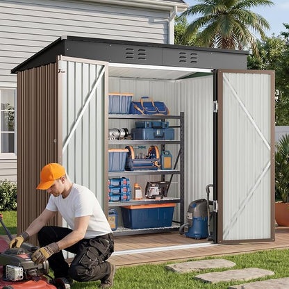 Gizoon 8' x 6' Outdoor Storage Shed, Lockable Doors and Ventilation - Image 4