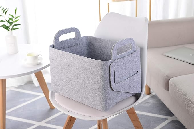 Minoisome Storage Basket Felt Storage Bin Collapsible& Convenient Box Organizer - Image 2