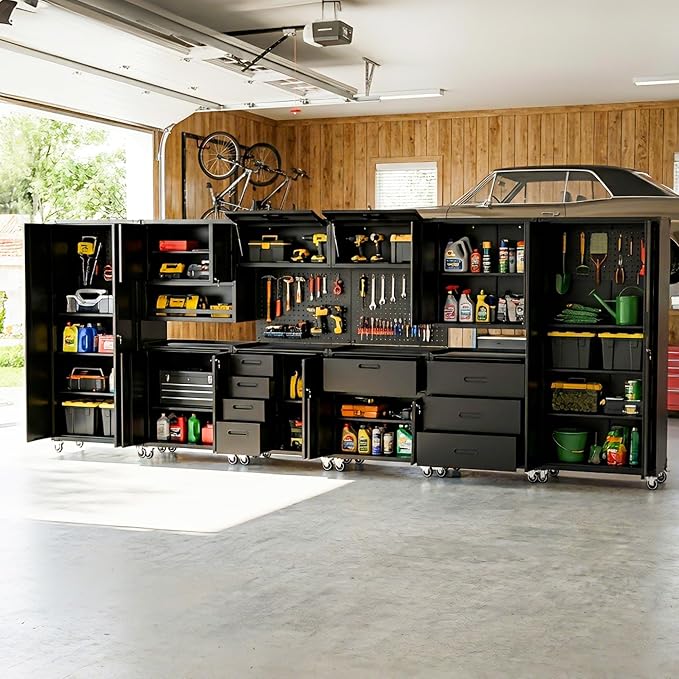 10-Piece Heavy Duty Steel Garage Cabinet System | All-in-One Modular Garage - Image 9