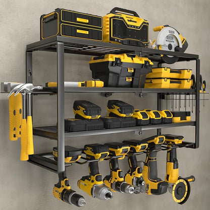 YYR 4 Layer Power Tool Organizer Wall Mount, Cordless Drill Hanger Storage Rack by YYR
