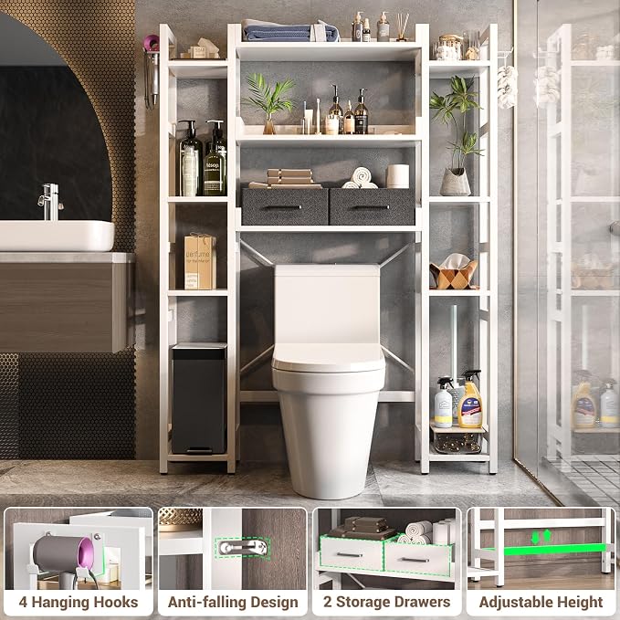 Over The Toilet Storage with 2 Drawers - Image 4