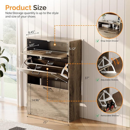 VINGLI Shoe Cabinet Storage for Entryway Ultra Slim - Image 3