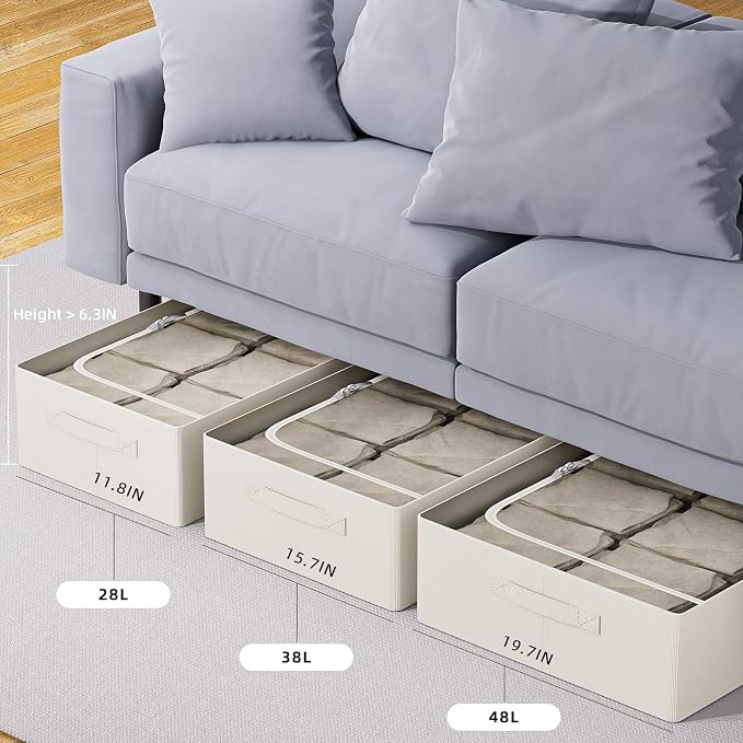 CYhom Under Bed Storage Bins Frame Storage Box Oxford Fabric Sturdy Underbed - Image 6