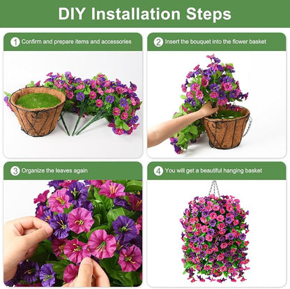 INQCMY Artificial Flowers for Outdoor Spring Summer Decoration Faux Silk - Image 4