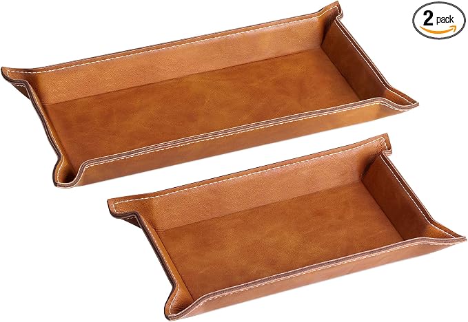 Navaris Faux Leather Valet Tray Set of 2 by Navaris