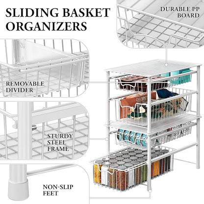 Simple Houseware Stackable Sliding Basket Organizer Drawer - Image 4