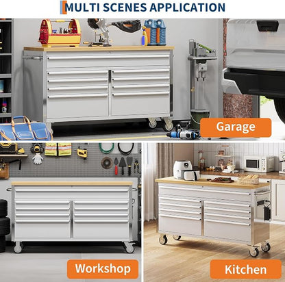 61-Inch Heavy-Duty Rolling Tool Chest & Mobile Workbench - Image 5