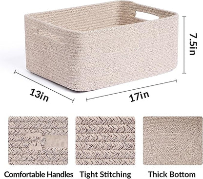 Large Storage Baskets for Organizing, Closet Shelf Baskets for Clothes Blanket - Image 2