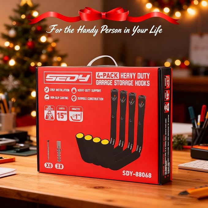 SEDY 4-Piece 15" 100 Lbs Heavy Duty Garage Storage Hooks, Kayak Storage Rack - Image 9