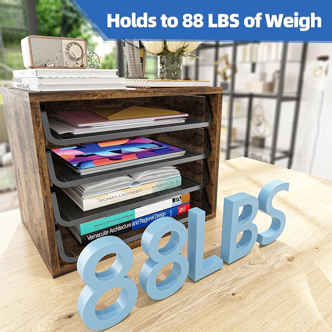 Simple Trending Desk File Organizers, 4-Tier Letter Tray Paper Organizer - Image 7