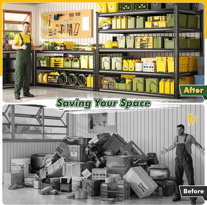 55.1" W Garage Shelves 2230LBS Storage Shelves, 5 Tier Adjustable Metal Shelving - Image 5