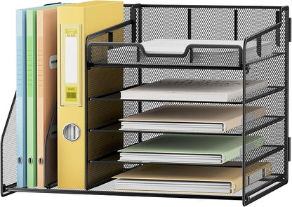 Lavatino Desk Organizer, 5-Tier Metal Mesh Paper Letter Tray - Image 2