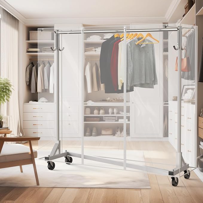 Simple Houseware Industrial Grade Z-Base Garment Rack, 500lb Load - Image 2
