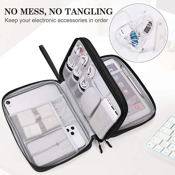FYY Electronic Organizer, Extra Large Travel Cable Organizer Bag Pouch Portable - Image 5