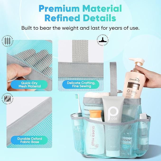 EUDELE 2 Pack Mesh Shower Caddy Portable - Image 3