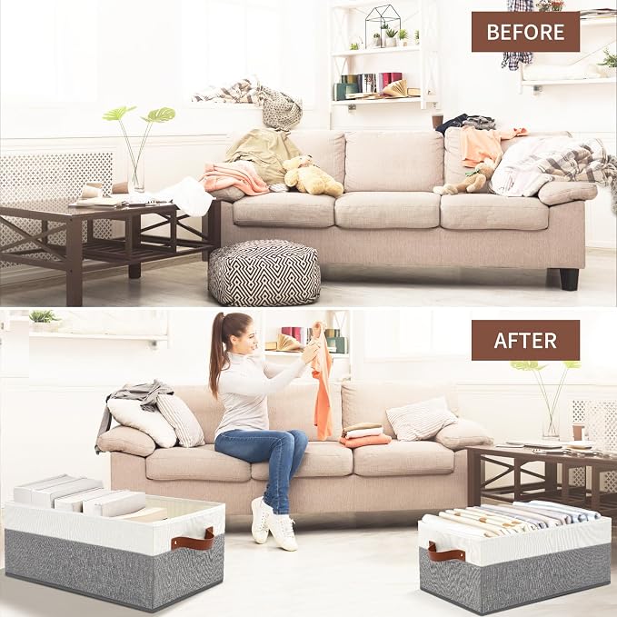 3 Pack Large Capacity Storage Bins Closet Organizer - Image 6