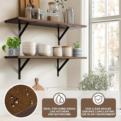 Tectocker-DOU 2 Pc Deep Floating Shelves ; Wall Mounted Hanging Shelves - Image 3